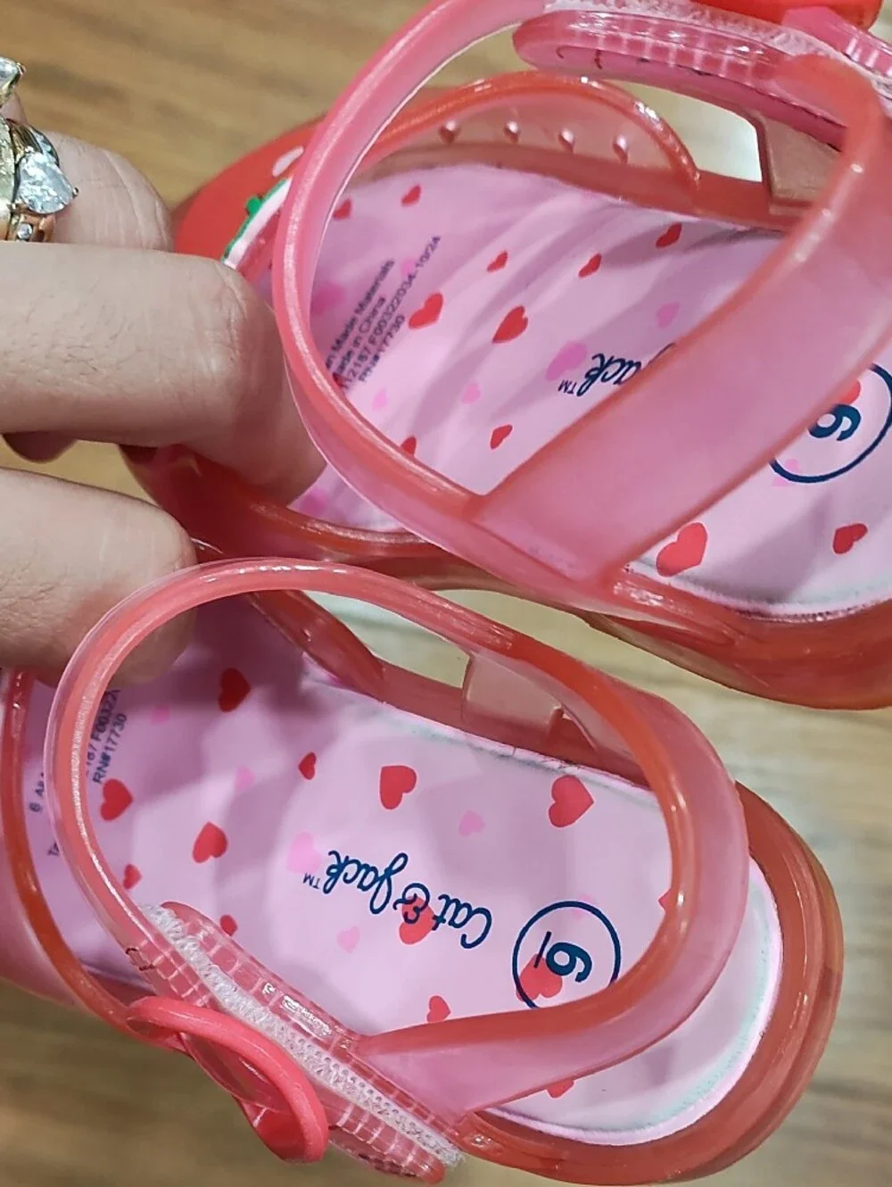 Cat & Jack Pink Jelly Sandals with Cherry Design